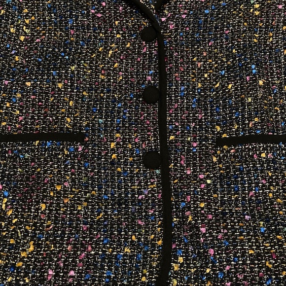Tweed black colorful “confetti” silver thread business casual blazer - Picture 3 of 5
